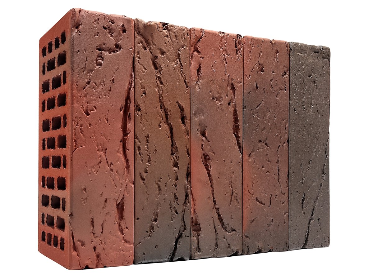 Облицовочный кирпич Кирово-Чепецк Аренберг кора дерева - 250x120x65 мм